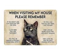 When Visiting My House Please Remember Wall Decoration - Cat's Metal Signs Artwork - Original Vintage Design Tin Metal Wall Art Print Poster - Thick Tinplate Wall Decoration Signs