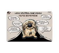 WHEN VISITING OUR HOUSE PLEASE REMEMBER DOG RULES Pekingese funny dog sign personalized dog name yard Sign home decor 8 x 12 Inch