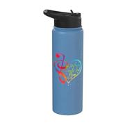When Words Fail Music Speaks Band Orchestra Musician Stainless Steel Insulated Water Bottle