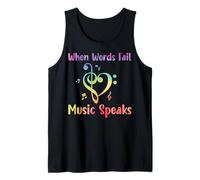 When Words Fail Music Speaks - Bass Clarinet Player Gifts Tank Top