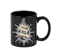 When Words Fail Music Speaks Classic Music Friendship Humorous Guitarist Musician Unisex Birthday Present Idea Ceramic Frosted Mug. (Black)