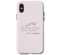 WHEN WORDS FAIL MUSIC SPEAKS Shakespeare Meme Quote ON BACK Case for iPhone X/XS