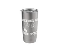 When Words Fail Music Speaks William Shakespeare Meme Quote Stainless Steel Insulated Tumbler