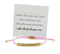 When Words Fail, This Bracelet Speaks - A Gift of Encouragement, Adjustable Motivational Jewelry for Friends & Couples, Handmade Braided Adjustable Inspirational Tube Bracelets (Pink Style2)