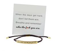 When Words Fail, This Bracelet Speaks - A Gift of Encouragement, Adjustable Motivational Jewelry for Friends & Couples, Handmade Braided Adjustable Inspirational Tube Bracelets (Brown Style1)