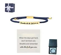 When Words Fail, This Bracelet Speaks - A Gift of Encouragement,Joyfullygo Motivational Bracelet,Handmade Braided Adjustable Inspirational Tube Bracelets,for Birthday Festival Gifts (#Gold,black)