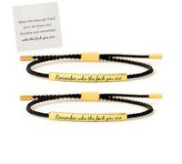 When Words Fail, This Bracelet Speaks, Adjustable Handmade Bradied Inspirational Bracelets, Stainless Steel Tube Engraved Motivational Bracelet A Gift of Encouragement for Women