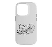 When Words Leave Off Music Begins Vintage Microphone Case for iPhone 14 Pro