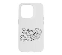 When Words Leave Off Music Begins Vintage Microphone Case for iPhone 15 Pro