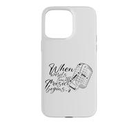 When Words Leave Off Music Begins Vintage Microphone Case for iPhone 15 Pro Max
