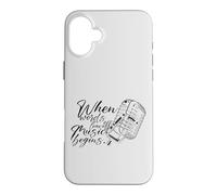 When Words Leave Off Music Begins Vintage Microphone Case for iPhone 16 Plus