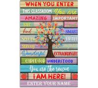 When You Enter This Classroom Poster Metal Tin Sign Customized Back to School Gift You Are the Reason I Am Here Classroom Rules Poster Custom Teacher Gifts 6x8 inch