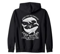When You Go Through Deep Waters I'll Be With You Bible Zip Hoodie