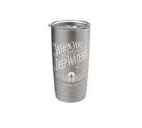 When You Go Through Deep Waters - Isaiah 43:2 Bible Verse Stainless Steel Insulated Tumbler