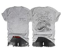 When You Go Through Deep Waters Shirt, Deep Waters Jesus V-Neck T-Shirt, Christian Shirts for Women Men Grey