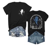 When You Go Through Deep Waters T Shirt Isaiah 43:2 Bible Verse Shirt Inspirational Faith-Based Apparel for Women Man Tee Black