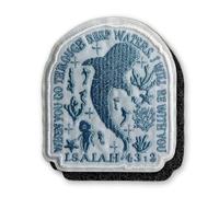 When You Go Through Deep Waters Whale Shark Hook and Loop Patch Bible Christian Faith Patch Religious Hook & Loop Embroidery Patch for Caps, Backpacks, Jackets, Uniform DIY Patches Gifts 3 Inches