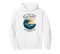 When You Pass Through Deep Waters Christian Verse Pullover Hoodie