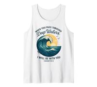 When You Pass Through Deep Waters Christian Verse Tank Top