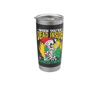 When You're Dead Inside But It's Christmas Skeleton Santa Stainless Steel Insulated Tumbler