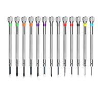 WHENZOO 13 Pcs Precision Screwdriver Set, Watchmaker's Screwdriver Set with Different Size Flathead & Cross Screwdrivers for Watch, Jewelers