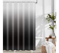 WHENZOO Shower Curtain, Mould Proof & Mildew Resistant Washable Polyester Bathroom Curtains with 14 Hooks Ombre Black Bathtub Tub Curtain, Weighted Hem - 71x71inch,180x180cm