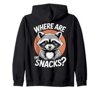 Where Are the Snacks? | Funny Raccoon Snack Hunter Design Zip Hoodie