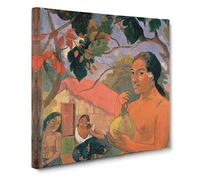 Where Are You Going Vol.1 by Paul gauguin Classic Painting Canvas Wall Art Print Ready to Hang, Framed Picture for Living Room Bedroom Home Office Décor, 20x20 Inch (50x50 cm)