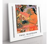 Where Are You Going Vol.1 By Paul Gauguin Exhibition Museum Classic Painting Canvas Wall Art Print Ready to Hang, Framed Picture for Living Room Bedroom Home Office Décor, 35x35 cm (14x14 Inch)