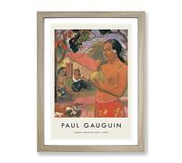 Where Are You Going Vol.1 By Paul Gauguin Exhibition Museum Painting Framed Wall Art Print, Ready to Hang Picture for Living Room Bedroom Home Office Décor, Oak A4 (34 x 25 cm)