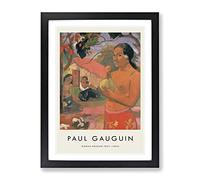Where Are You Going Vol.1 By Paul Gauguin Exhibition Museum Painting Framed Wall Art Print, Ready to Hang Picture for Living Room Bedroom Home Office Décor, Black A2 (64 x 46 cm)