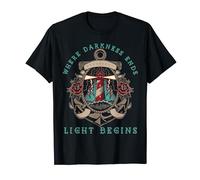 Where Darkness Ends, Traditional Lighthouse Tattoo T-Shirt