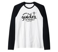 Where God Guides He Provides - Bible Verse Christian Faith Raglan Baseball Tee