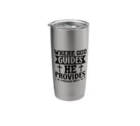 Where God Guides He Provides - Bible Verse - Isaiah 58:11 Stainless Steel Insulated Tumbler