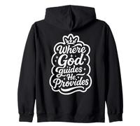 Where God Guides He Provides Quote Christian Faith Zip Hoodie