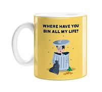 Where Have You Bin All My Life? Mug | Funny Bin Pun Coffee Mug for Girlfriend, Boyfriend, Man Sat in A Dustbin, Where Have You Been