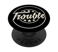 Where I Go Trouble Follows Funny Couple Matching PopSockets Adhesive PopGrip