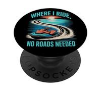 Where I Ride, No Roads Needed Jet Ski Summer PopSockets Adhesive PopGrip