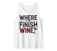 Where is The Finish Wine Funny Running Pun Tank Top