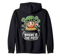 Where is the Pot? Tee St Patricks Day Irish Party Shamrock Zip Hoodie