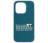 Where is the Weekend? Funky Sleepy Kawaii Panda Fun Case for iPhone 15 Pro