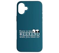 Where is the Weekend? Funky Sleepy Kawaii Panda Fun Case for iPhone 16 Plus