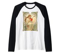 Where Love Hurts Vintage Art Nouveau Romance Raglan Baseball Tee