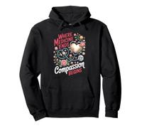 Where Medicine Ends Compassion Begins Hospice Nurse Pullover Hoodie
