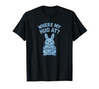 Where My Hug at Cute Cuddly Bunny Rabbit with Heart XOXO T-Shirt