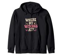 Where My Witches At Halloween Zip Hoodie