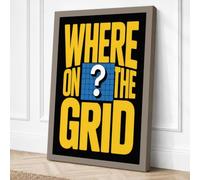 Where on the Grid Typography Canvas Wall Art Print 24x16 Inch (61 x 41 cm)