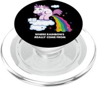 Where Rainbows Come From Unicorn Gag Potty Humor Fantasy Fan PopSockets PopGrip for MagSafe