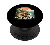 Where Redwoods Meet Salt Air California Coast Retro PopSockets Adhesive PopGrip