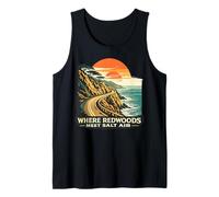 Where Redwoods Meet Salt Air California Coast Retro Tank Top